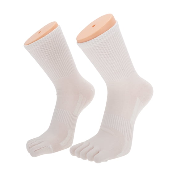 Unique Bargains 1 Pair Five Toe Socks Comfortable Warmth Socks for Women White
