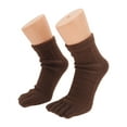 thumbnail image 1 of Unique Bargains 1 Pair Five Toe Socks Soft Thickening Socks for Women Coffee, 1 of 6