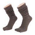 thumbnail image 1 of Unique Bargains 1 Pair Five Toe Socks Soft Warmth Socks for Women Coffee, 1 of 6