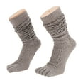 thumbnail image 1 of Unique Bargains 1 Pair Five Toe Socks Soft Warmth Socks for Women Khaki, 1 of 6