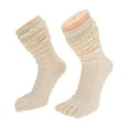 thumbnail image 1 of Unique Bargains 1 Pair Five Toe Socks Soft Warmth Socks for Women Oatmeal, 1 of 6