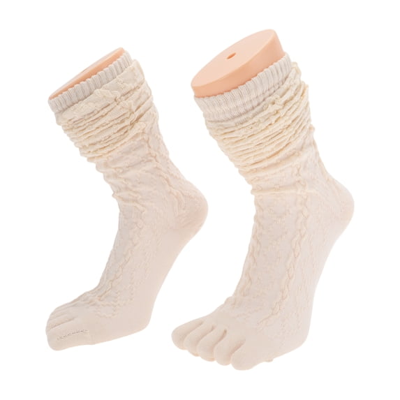 Unique Bargains 1 Pair Five Toe Socks Soft Warmth Socks for Women Skin Color