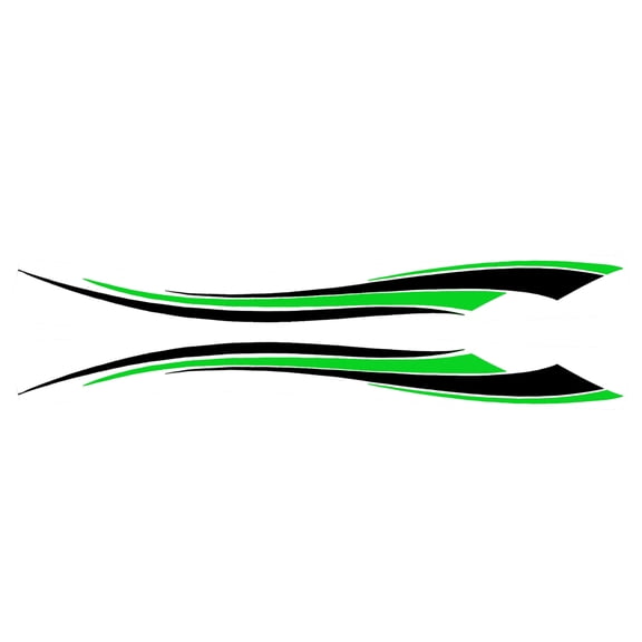 Unique Bargains 1 Pair Four-wave stripes Pattern Car Bumper Sticker Decal Waterproof Polyvinyl chloride Green Motorbike Window Laptops Suitcase Scratch Blocking Sticker 180cm