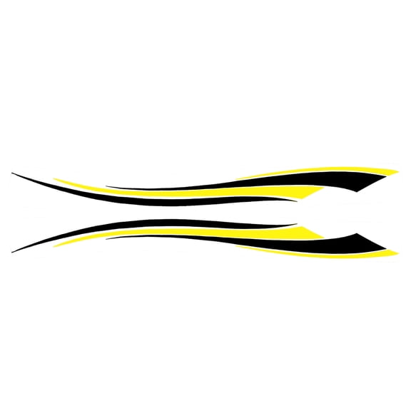 Unique Bargains 1 Pair Four-wave stripes Pattern Car Bumper Sticker Decal Waterproof Yellow Motorbike Window Laptops Suitcase Scratch Blocking Sticker 180cm