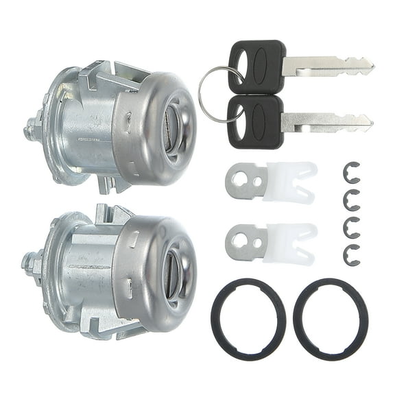 Unique Bargains 1 Pair Front Door Lock Cylinder Tumbler w/ Key No.7C3Z1521990A for Ford F150 F250 F350 for Lincoln