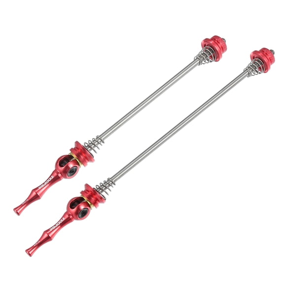 Unique Bargains 1 Pair Front Rear Bicycle Quick Release Axles Skewers Lever for MTB Moutain Road Bike 140mm 180mm Red