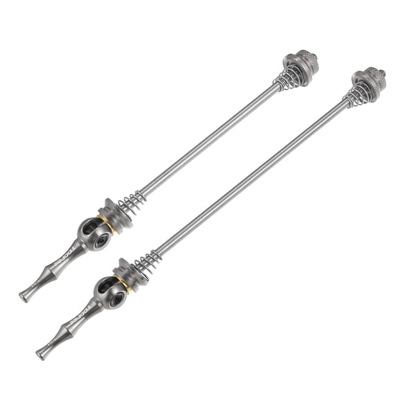 Unique Bargains 1 Pair Front Rear Bicycle Quick Release Axles Skewers Lever for Road Bike 140mm 180mm Titanium Tone