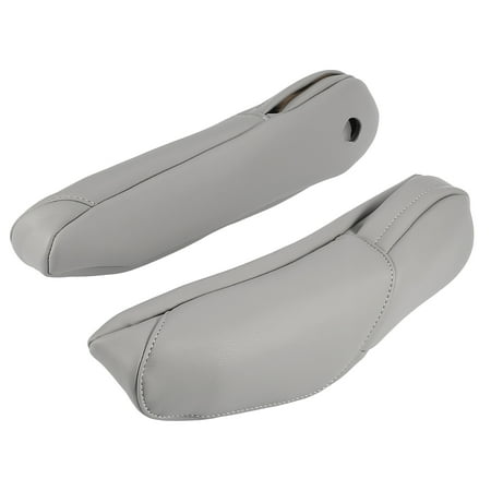 Unique Bargains 1 Pair Front Seat Armrest Cover Replacement Microfiber Leather Gray for Honda CR-V 2010-2011