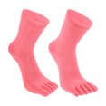 thumbnail image 1 of Unique Bargains 1 Pairs Full Finger Five Toe Socks Unisex Non Slip Daily Fit Finger Socks Pink, 1 of 7