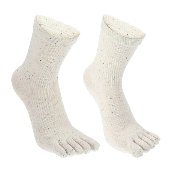 Unique Bargains 1 Pair Full Finger Five Toe Socks Unisex Non Slip Daily Fit Finger Socks White