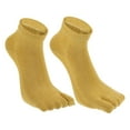 thumbnail image 1 of Unique Bargains 1 Pair Full Finger Two Toe Socks Unisex Non Slip Sticky Daily Fit Finger Socks Yellow, 1 of 7