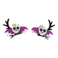 thumbnail image 1 of Unique Bargains 1 Pair Hair Clip Fashion Duckbill Clip Skull Halloween 4 Hair Barrettes Black White Purple, 1 of 5