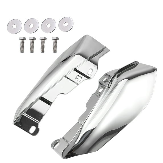 Unique Bargains 1 Pair Heat Shields Deflector for Harley Davidson Street Glide 2009-2016 Plating Silver Tone
