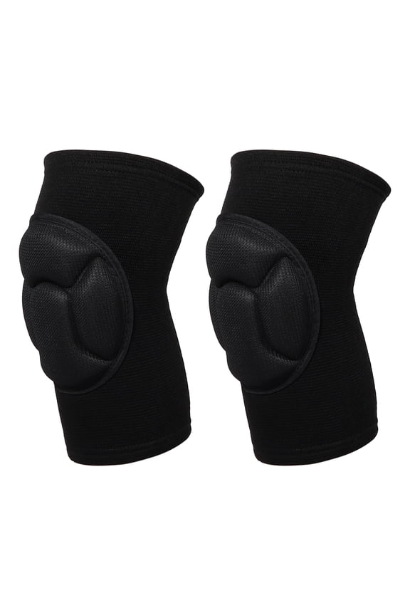 1 Pair Knee Brace Protection Polyester Knee Pads Knee Support for Sport Gym Skating Black Size L