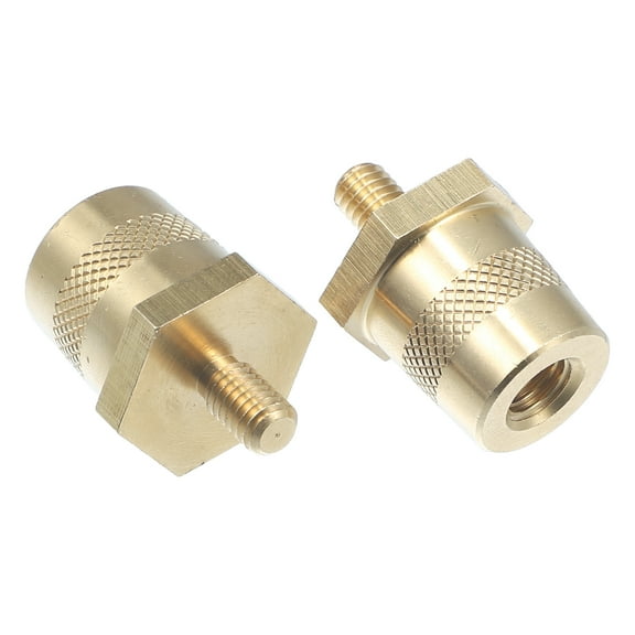 Unique Bargains 1 Pair M6 Auto Battery Terminal Connector Brass Tone Post Adapter Taper Stud Extender Screws Nuts