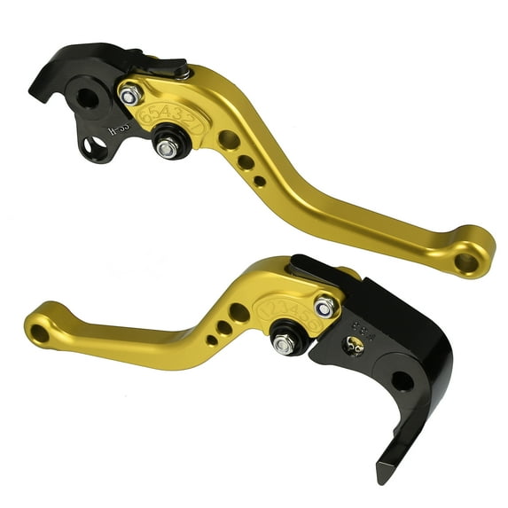 Unique Bargains 1 Pair Motorcycle Brake Clutch Levers Adjustable Folding CNC for Honda CBR1000RR CBR 1000RR Gold Tone
