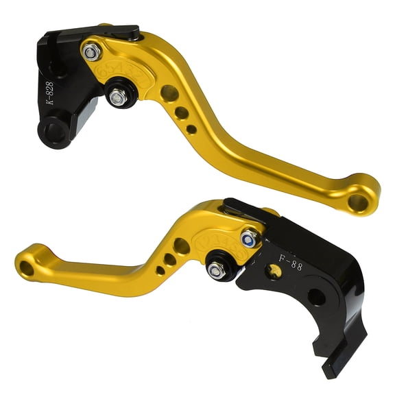 Unique Bargains 1 Pair Motorcycle Brake Clutch Levers Adjustable Folding CNC for Kawasaki ZX6R 636 2019-2021 Gold Tone