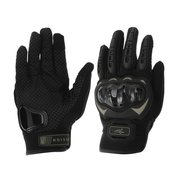 Unique Bargains 1 Pair Motorcycle Cycling Gloves Breathable Touchscreen Driving Gloves M Black Gray Polar Fleece