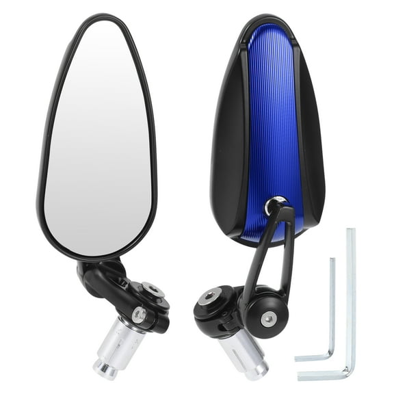 Unique Bargains 1 Pair Motorcycle Rear View Mirrors Dual Sport Mirror Aluminum Alloy Black