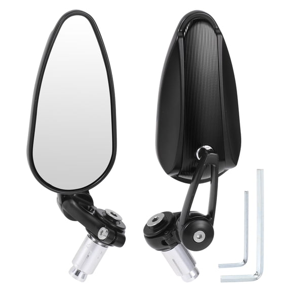 Unique Bargains 1 Pair Motorcycle Rear View Mirrors Handlebar Mirrors Aluminum Alloy Black