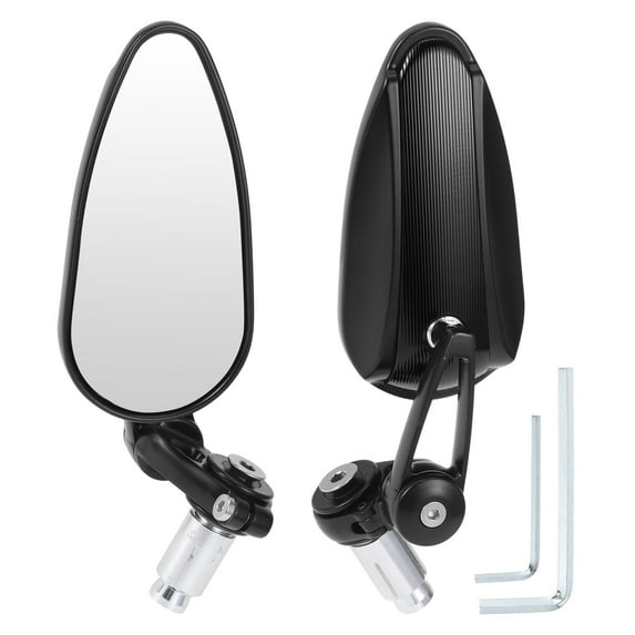 Unique Bargains 1 Pair Motorcycle Rear View Mirrors Handlebar Mirrors Aluminum Alloy Black