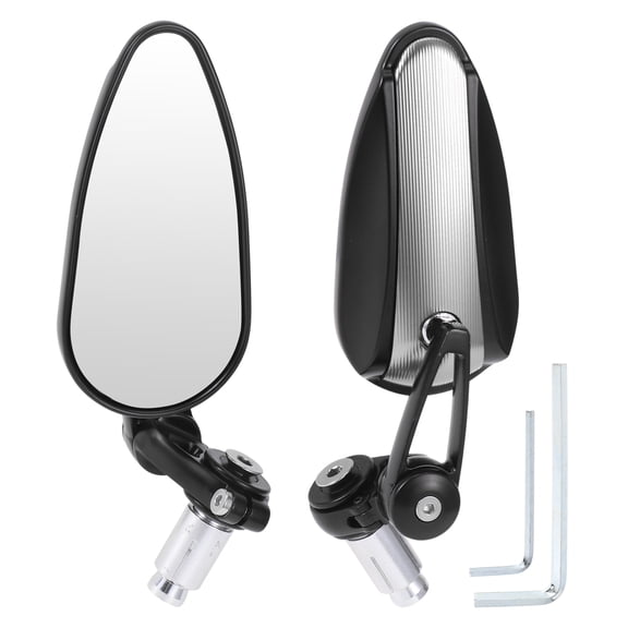 Unique Bargains 1 Pair Motorcycle Rear View Mirrors Side Rearview Mirror Aluminum Alloy Black