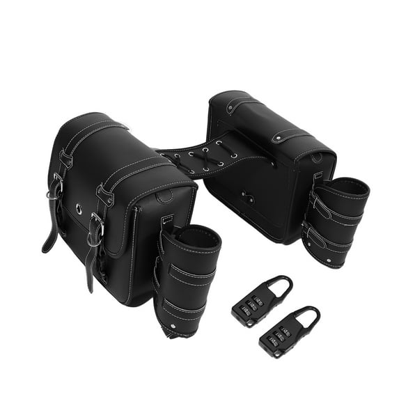 Unique Bargains 1 Pair Motorcycle Saddlebag Handlebar Bags Black
