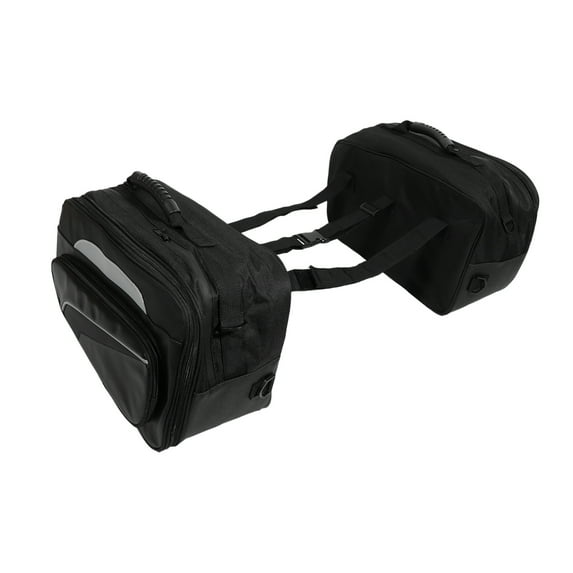 Unique Bargains Motorcycle Saddlebag Side Tool Bags Faux Leather Black