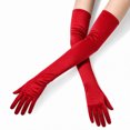 thumbnail image 1 of Unique Bargains 1 Pair Party Gloves Elegant Extra Long Stretch Satin Long Opera Party Gloves 21.65"x4.72" Burgundy, 1 of 5