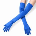 thumbnail image 1 of Unique Bargains 1 Pair Party Gloves Elegant Extra Long Stretch Satin Long Opera Party Gloves 21.65"x4.72" Sapphire Blue, 1 of 5