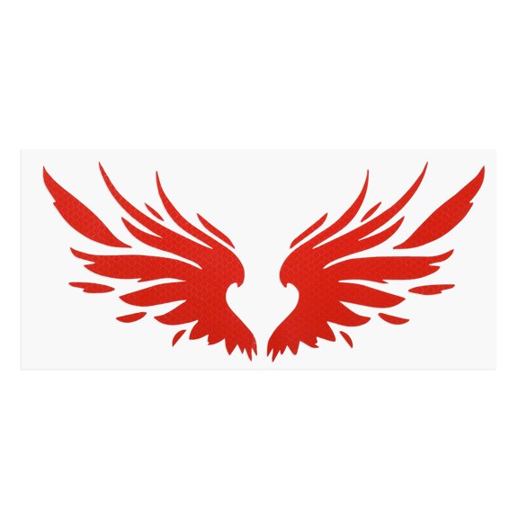 Unique Bargains 1 Pair Reflective Heart-Shaped Wings Pattern Car Bumper Sticker Decal Waterproof Sticker Red Scratch Blocking Sticker 30x13.7cm