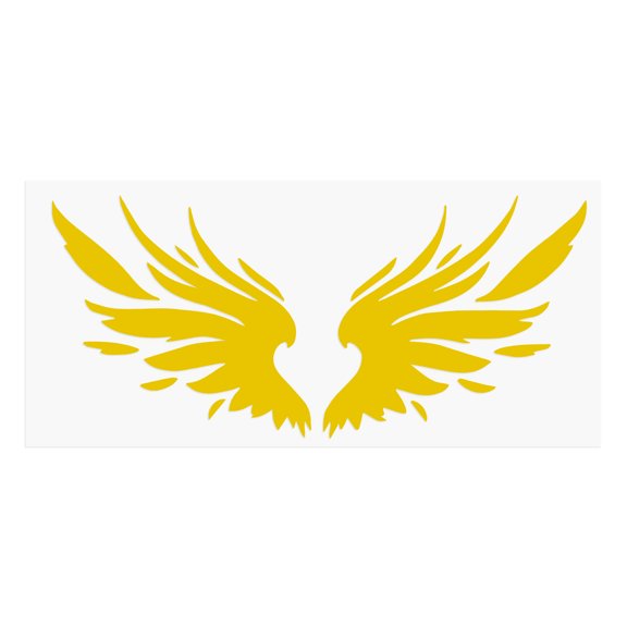 Unique Bargains 1 Pair Reflective Heart-Shaped Wings Pattern Car Bumper Sticker Decal Waterproof Sticker Yellow Scratch Blocking Sticker 30x13.7cm