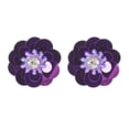 thumbnail image 1 of Unique Bargains 1 Pair Shoelace Charms Fashionable Decorative Shoe Clips Purple ["Sequins Core Flower"], 1 of 5