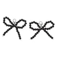 thumbnail image 1 of Unique Bargains 1 Pair Shoelace Charms Faux Pearl Bow Fashion Shoe Accessories Black, 1 of 5