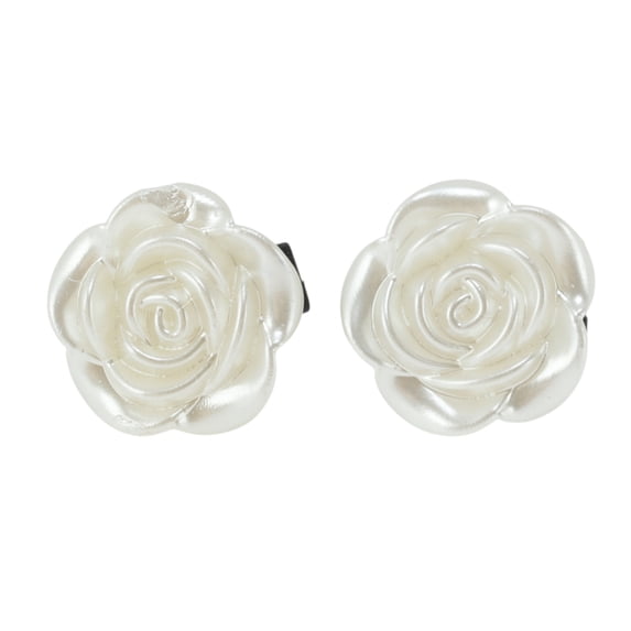 Unique Bargains 1 Pair Shoelace Charms Faux Pearl Rose Fashion Shoe Accessories Beige