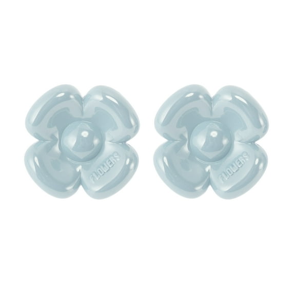 Unique Bargains 1 Pair Shoelace Charms Flower Fashion Shoe Accessories Light Blue