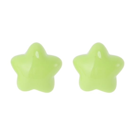 Unique Bargains 1 Pair Shoelace Charms Sparkly Chubby Star Decorative Shoe Clips Green