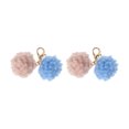 thumbnail image 1 of Unique Bargains 1 Pair Shoelace Charms Sparkly Fluffy Ball Decorative Shoe Clips Pink Light Blue, 1 of 5