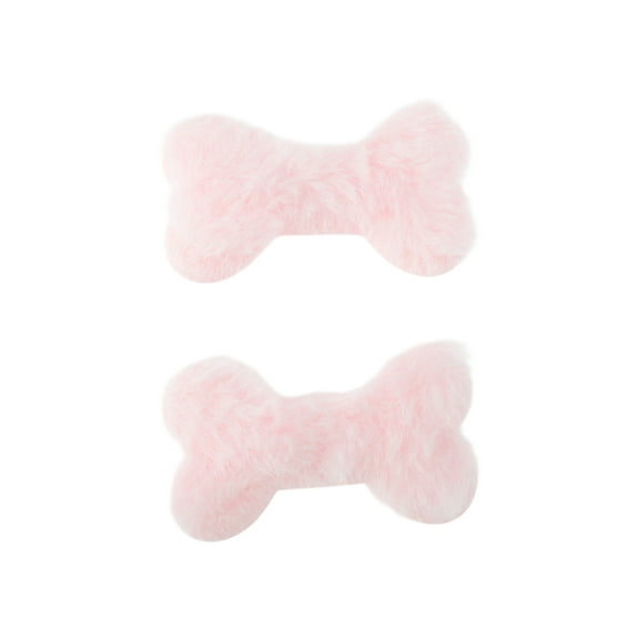 Unique Bargains 1 Pair Shoelace Charms Sparkly Plush Bone Decorative Shoe Clips Pink