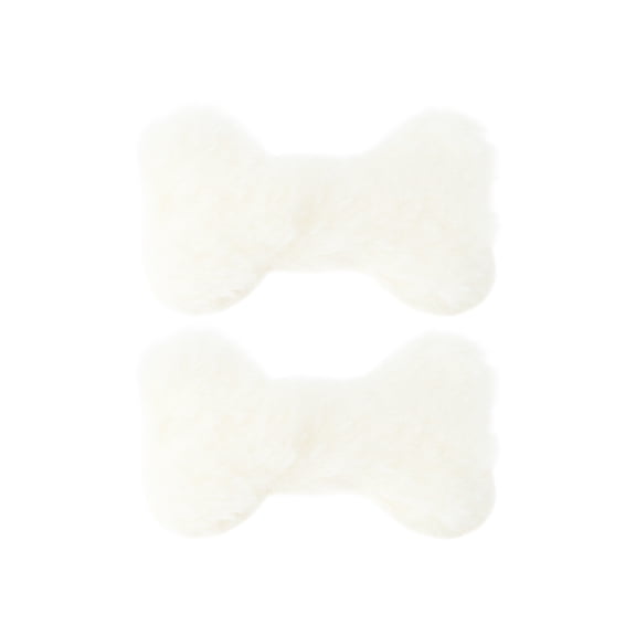 Unique Bargains 1 Pair Shoelace Charms Sparkly Plush Bone Decorative Shoe Clips White