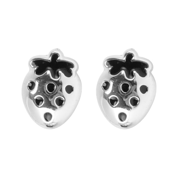 Unique Bargains 1 Pair Shoelace Charms Sparkly Strawberrys Decorative Shoe Clips Silver Tone