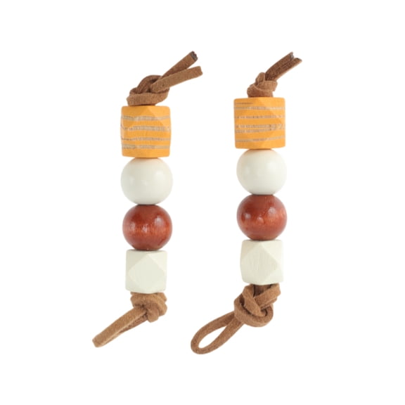 Unique Bargains 1 Pair Shoelace Charms Zebra Pattern Beads Fashion Shoe Accessories Yellow Beige