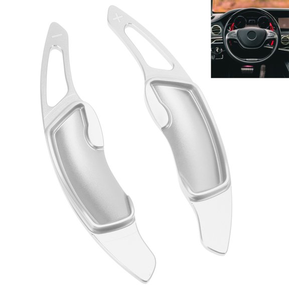 Unique Bargains 1 Pair Silver Tone Aluminum Alloy Steering Wheel Paddles Shift Extensions Interior Accessories for Subaru Impreza 2012-2025