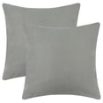 thumbnail image 1 of Unique Bargains 1 Pair Solid Color Pillowcases with Hidden Zipper for Bed Sofa and Couch Gray 18" x 18", 1 of 6