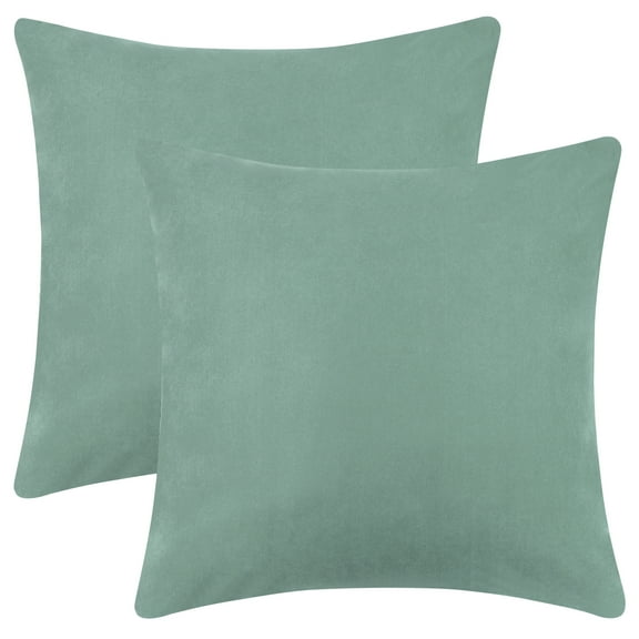 Unique Bargains 1 Pair Solid Color Pillowcases with Hidden Zipper for Bed Sofa and Couch Mint Blue 16" x 16"
