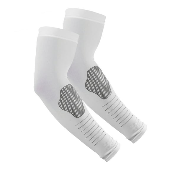Unique Bargains 1 Pair Sun Protection Arm Sleeves for Cycling White Gray