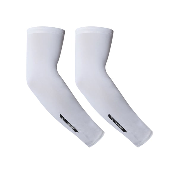 Unique Bargains 1 Pair Sun Protection Arm Sleeves for Outdoor Arm Cover White