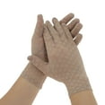 thumbnail image 1 of Unique Bargains 1 Pair Sunblock Mittens Ditsy Floral Lace Sun Block Driving Gloves for Women Coffee Color, 1 of 5