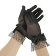 thumbnail image 1 of Unique Bargains 1 Pair Sunblock Mittens Fashion Mesh Bow Sun Block Driving Gloves for Women Black, 1 of 5