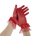 thumbnail image 1 of Unique Bargains 1 Pair Sunblock Mittens Fashion Mesh Bow Sun Block Driving Gloves for Women Red, 1 of 5